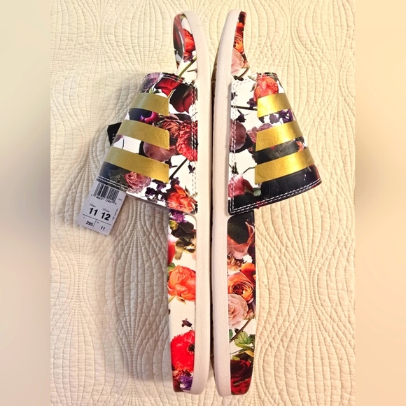 NWt Adidas Adilette Comfort Floral Slip On Slides / Slippers - Picture 5 of 6